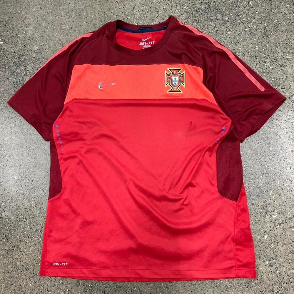 Vintage Nike 2012-13 Portugal Red Home Training Jersey Kit (Size XL)